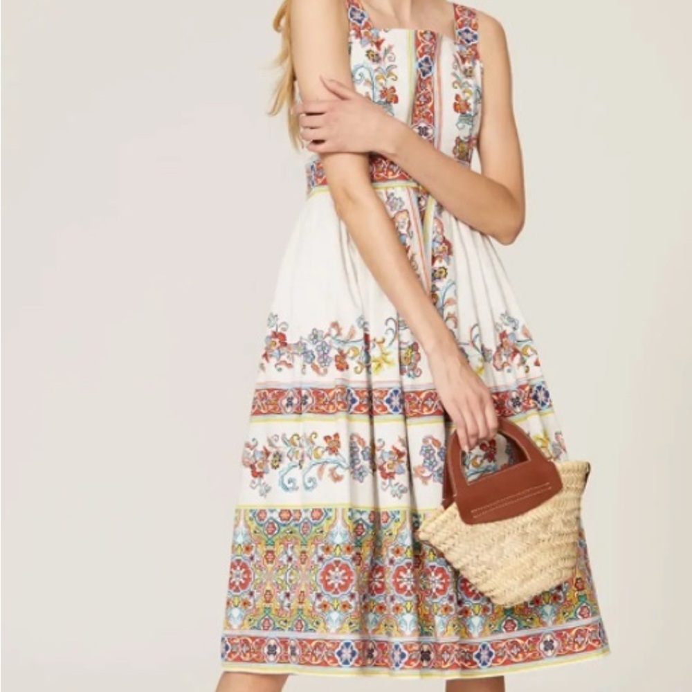 Shoshanna Almma Floral Print Sleeveless Dress